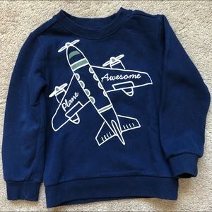 Carters boys sweatshirt—blue, airplane design. Size 5